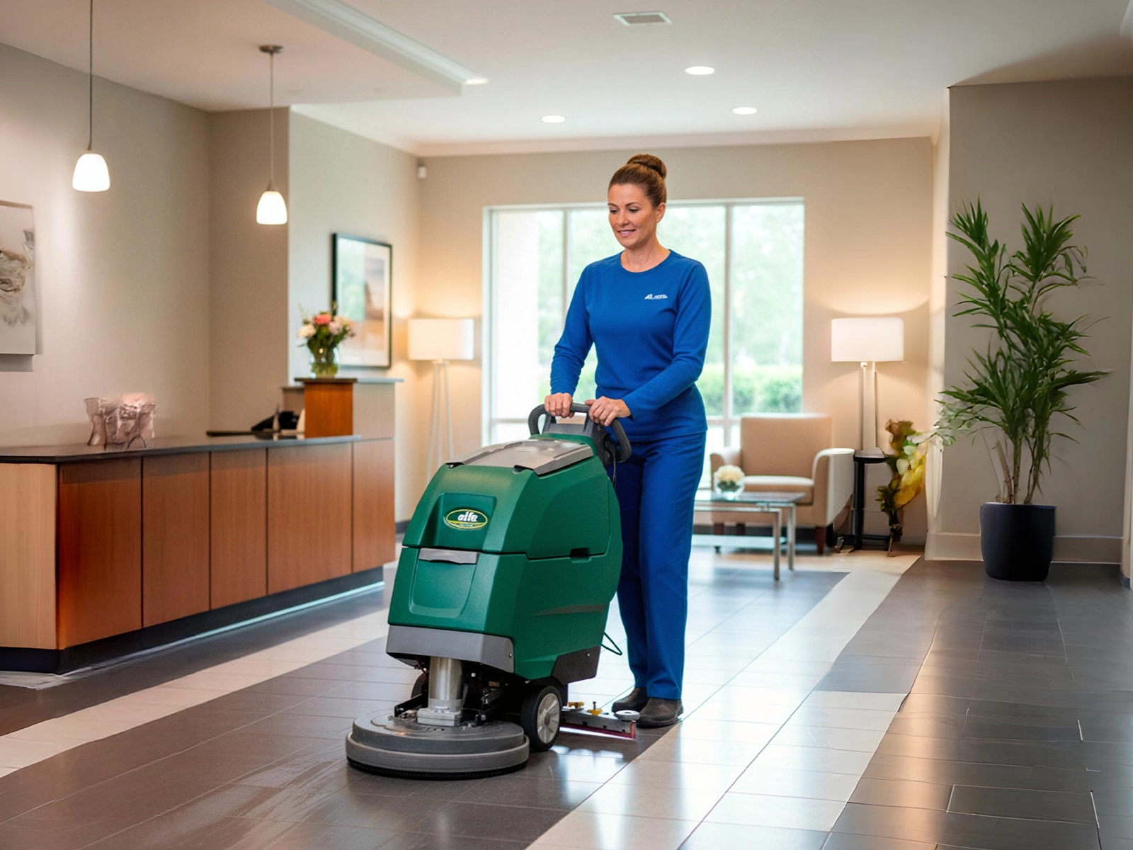 Prateleira com uma variedade de produtos de limpeza profissional da TopClean.